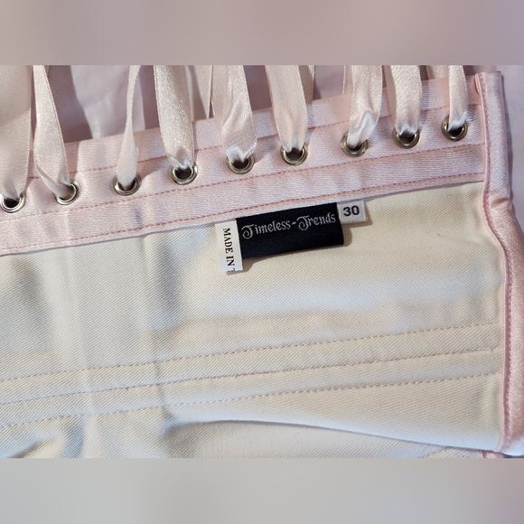 Timeless Trends 30 inch Steel Boned Hourglass Standard Length Baby Pink Corset - Picture 7 of 11